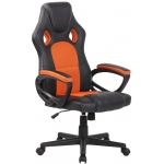 Poltrona sedia ufficio girevole regolabile gaming HLO-CP14 ergonomica ecopelle arancione