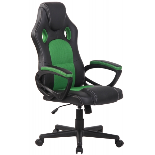 Poltrona sedia ufficio girevole regolabile gaming HLO-CP14 ergonomica ecopelle verde