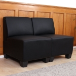 Sistema modulare Lione N71 salotto ecopelle divano 2 posti senza braccioli nero