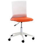 Poltrona sedia ufficio girevole regolabile HLO-CP18 plastica ecopelle arancione