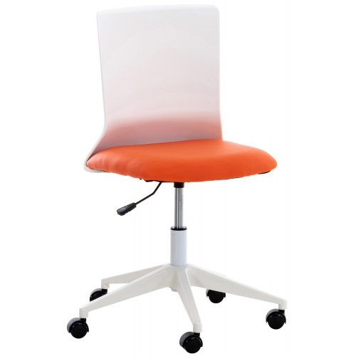 Poltrona sedia ufficio girevole regolabile HLO-CP18 plastica ecopelle arancione