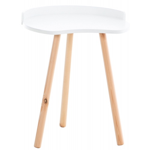 Tavolo tavolino ovale da interno HLO-CP7 legno MDF 45x54cm legno chiaro bianco