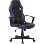 Poltrona sedia ufficio girevole regolabile gaming HLO-CP46 ecopelle nero blu