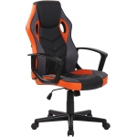 Poltrona sedia ufficio girevole regolabile gaming HLO-CP46 ecopelle nero arancione