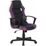 Poltrona sedia ufficio girevole regolabile gaming HLO-CP46 ecopelle nero viola