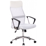 Poltrona sedia da ufficio HLO-CP54 ergonomica girevole tessuto ~ bianco