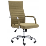 Poltrona sedia ufficio girevole regolabile HLO-CP17 metallo cromato tessuto verde