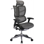 Poltrona sedia ufficio girevole regolabile ergonomica HLO-CP65 tessuto traspirante grigio