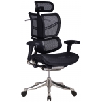 Poltrona sedia ufficio girevole regolabile ergonomica HLO-CP65 tessuto traspirante nero