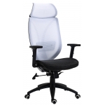 Poltrona sedia ufficio girevole regolabile HLO-CP57 plastica tessuto traspirante bianco