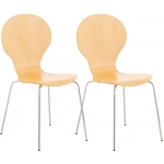 Set 2x sedie HLO-CP80 design moderno impilabile 45x43x86cm legno chiaro