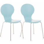 Set 2x sedie HLO-CP80 design moderno impilabile 45x43x86cm azzurro