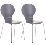 Set 2x sedie HLO-CP80 design moderno impilabile 45x43x86cm grigio