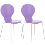 Set 2x sedie HLO-CP80 design moderno impilabile 45x43x86cm viola