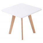 Tavolo tavolino quadrato da interno HLO-CP5 legno MDF 46x50x50cm legno chiaro bianco