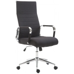 Poltrona sedia ufficio girevole regolabile HLO-CP15 metallo cromato tessuto nero