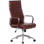 Poltrona sedia ufficio girevole regolabile HLO-CP15 metallo cromato ecopelle bordeaux