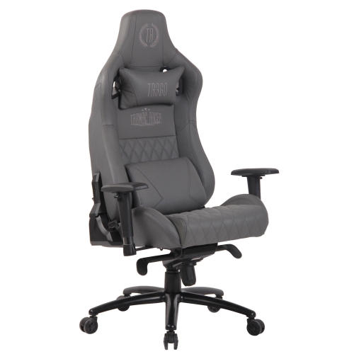 Poltrona sedia ufficio girevole regolabile gaming HLO-CP53 vera pelle grigio