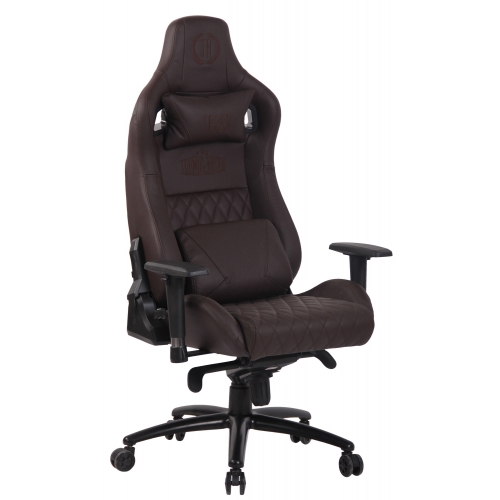 Poltrona sedia ufficio girevole regolabile gaming HLO-CP53 vera pelle marrone