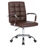 Poltrona sedia ufficio girevole regolabile HLO-CP3 PRO metallo cromato ecopelle bordeaux