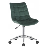Sedia poltrona ufficio girevole regolabile HLO-CP61 metallo cromato velluto verde