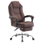 Poltrona sedia ufficio girevole regolabile poggiapiedi estraibile HLO-CP33 tessuto marrone