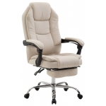 Poltrona sedia ufficio girevole regolabile poggiapiedi estraibile HLO-CP33 tessuto avorio