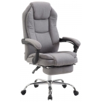 Poltrona sedia ufficio girevole regolabile poggiapiedi estraibile HLO-CP33 tessuto grigio