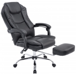 Poltrona sedia ufficio girevole regolabile poggiapiedi estraibile HLO-CP33 ecopelle nero