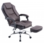 Poltrona sedia ufficio girevole regolabile poggiapiedi estraibile HLO-CP33 ecopelle marrone
