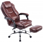 Poltrona sedia ufficio girevole regolabile poggiapiedi estraibile HLO-CP33 ecopelle rosso bordeaux