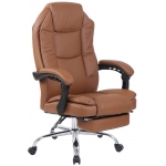 Poltrona sedia ufficio girevole regolabile poggiapiedi estraibile HLO-CP33 ecopelle marrone chiaro