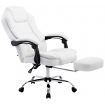 Poltrona sedia ufficio girevole regolabile poggiapiedi estraibile HLO-CP33 ecopelle bianco