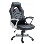 Poltrona sedia ufficio girevole regolabile gaming sportivo HLO-CP43 ecopelle nero