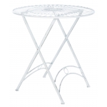 Tavolino da giardino rotondo romantico decorativo HLO-CP8 bianco antico