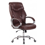 Poltrona sedia ufficio girevole regolabile HLO-CP12 ecopelle design moderno 65x64x118-128cm bordeaux