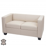 Serie Lille M65 divano sofa 2 posti 70x75x137cm ~ avorio pelle