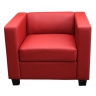 Poltrona sofa lounge moderno elegante serie Lille M65 75x86x70cm ecopelle rosso