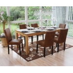 Set 6x sedie Littau tessuto soggiorno cucina sala da pranzo effetto scamosciato 56x43x90cm piedi scuri