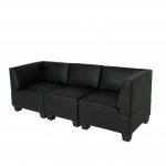 Sistema modulare Lione N71 salotto ecopelle divano 3 posti alto nero