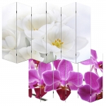 Paravento divisore doppia immagine 6 pannelli M68 180x240cm orchidee