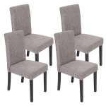 Set 4x sedie Littau tessuto soggiorno cucina sala da pranzo 43x56x90cm grigio piedi scuri