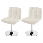 Set 2x sedie lounge Kavala ecopelle 49x45x80cm bianco