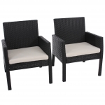 Set 2x sedie poltrone Sanremo giardino polyrattan 62x63x80cm con cuscini antracite