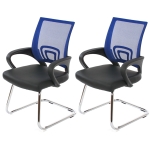 Set 2x sedie ufficio Ancona ecopelle 59x57x92cm blu