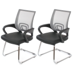 Set 2x sedie ufficio Ancona ecopelle 59x57x92cm grigio