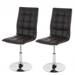 Set 2x sedie HWC-C41 design moderno ecopelle sala pranzo marrone