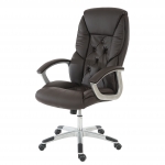 Poltrona sedia ufficio girevole regolabile L42 XXL ecopelle design moderno 77x68x116-125cm marrone