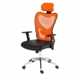 Poltrona sedia ufficio girevole regolabile T350 Atlanta ecopelle design moderno arancione