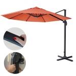 Ombrellone parasole decentrato HWC-A96 rotondo 3m arancio girevole senza base